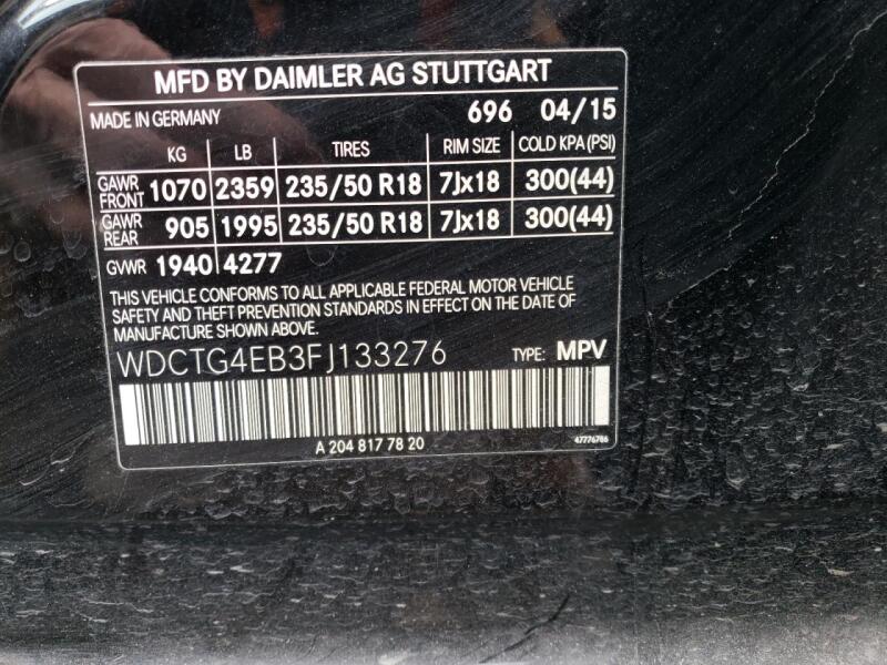 2015 MERCEDES-BENZ GLA 250 - WDCTG4EB3FJ133276 | SeoVin.biz