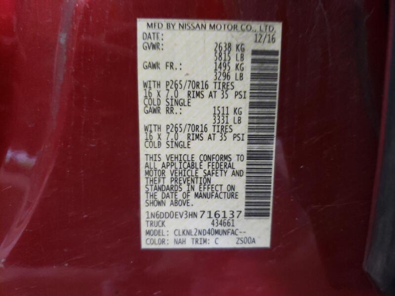 2017 NISSAN FRONTIER S - 1N6DD0EV3HN716137 | SeoVin.biz