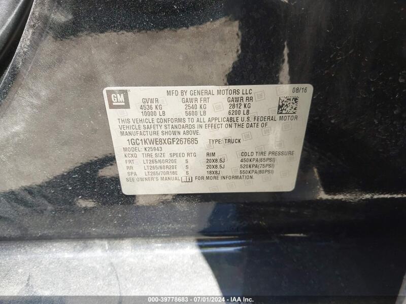 2016 CHEVROLET SILVERADO 2500HD LTZ - 1GC1KWE8XGF267685 | SeoVin.biz