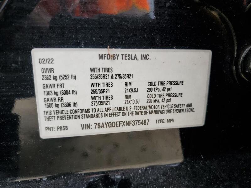 2022 TESLA MODEL Y - 7SAYGDEFXNF375487 | SeoVin.biz