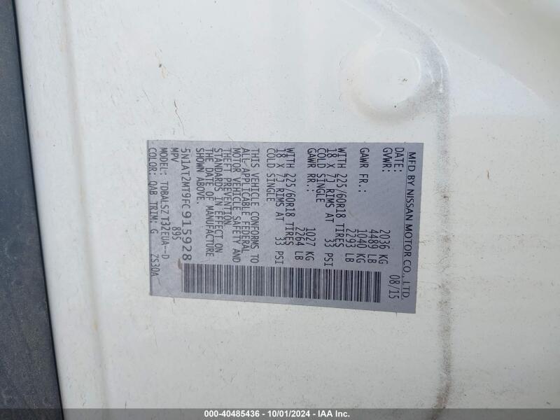 2015 NISSAN ROGUE SL - 5N1AT2MT9FC915928 | SeoVin.biz