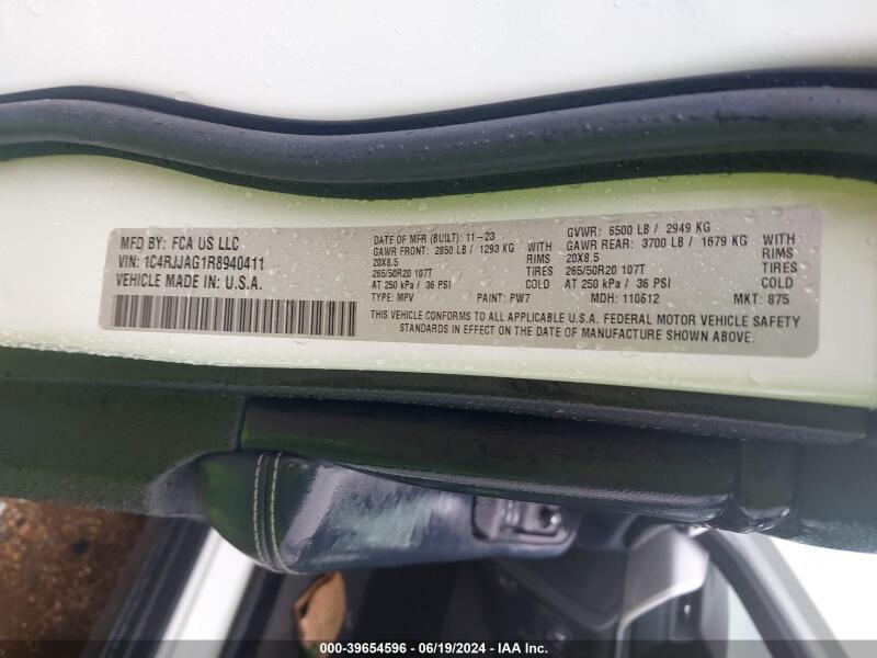 2024 JEEP GRAND CHEROKEE L ALTITUDE X 4X2 - 1C4RJJAG1R8940411 | SeoVin.biz