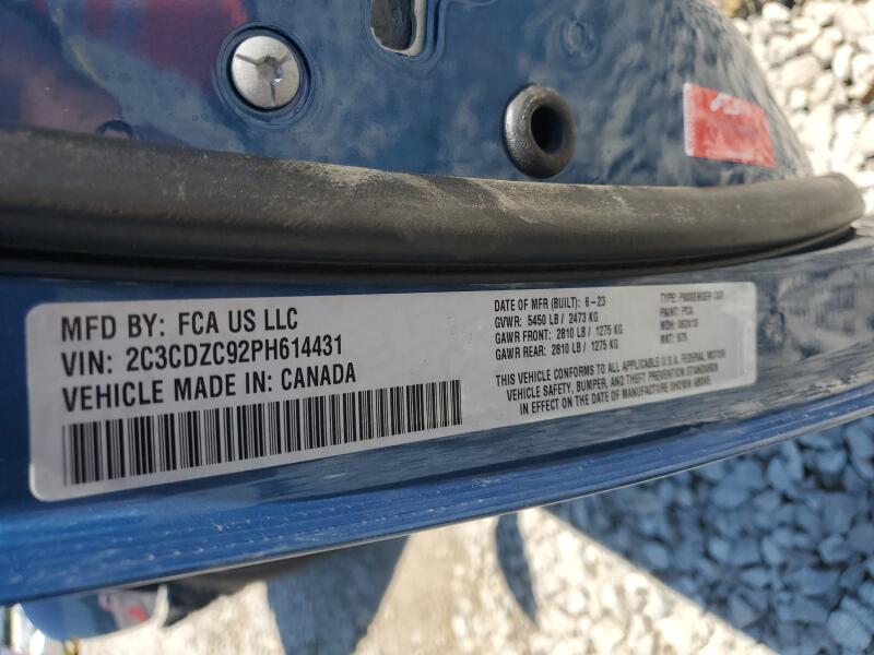 2023 DODGE CHALLENGER SRT HELLCAT - 2C3CDZC92PH614431 | SeoVin.biz