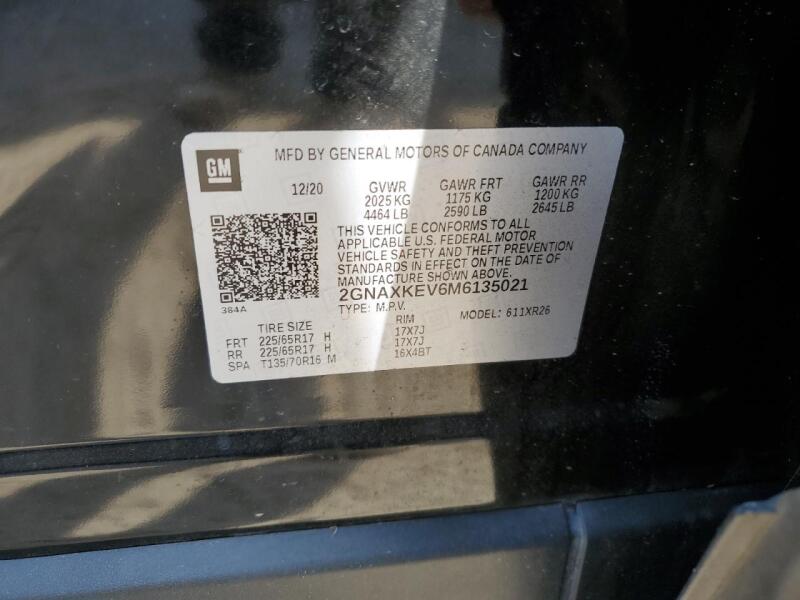 2021 CHEVROLET EQUINOX LT - 2GNAXKEV6M6135021 | SeoVin.biz