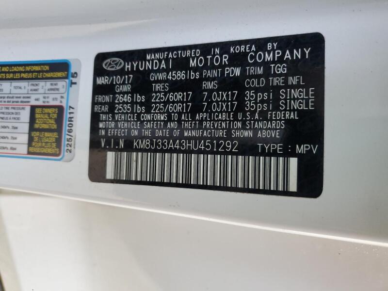 2017 HYUNDAI TUCSON LIMITED - KM8J33A43HU451292 | SeoVin.biz