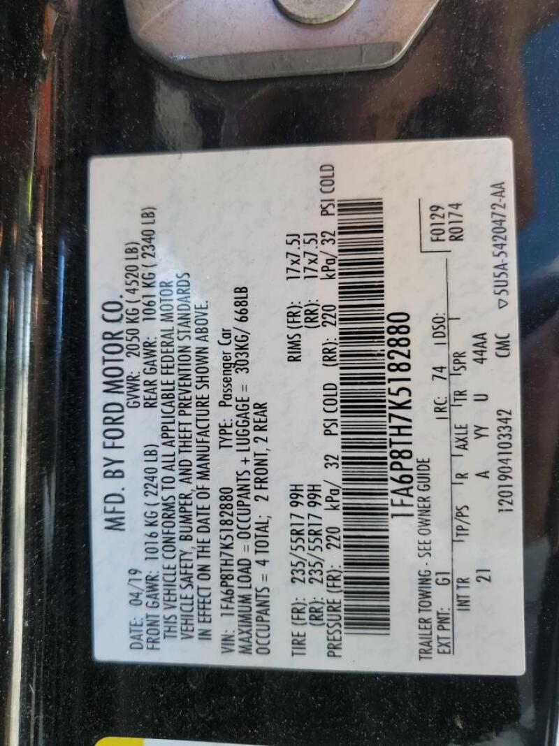 2019 FORD MUSTANG - 1FA6P8TH7K5182880 | SeoVin.biz