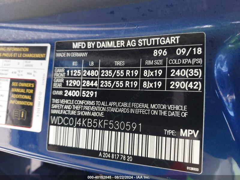 2019 MERCEDES-BENZ GLC 300 COUPE 4MATIC - WDC0J4KB5KF530591 | SeoVin.biz