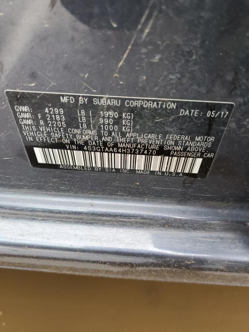 2017 SUBARU IMPREZA - 4S3GTAA64H3737470 | SeoVin.biz