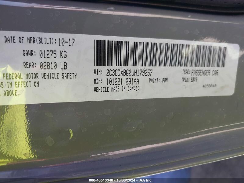 2018 DODGE CHARGER SXT RWD - 2C3CDXBG0JH179257 | SeoVin.biz