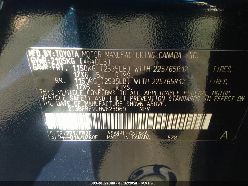 2017 TOYOTA RAV4 LE - 2T3BFREV0HW628969 | SeoVin.biz