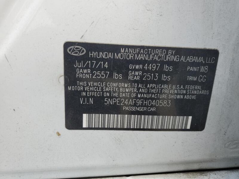 2015 HYUNDAI SONATA SE - 5NPE24AF9FH040583 | SeoVin.biz