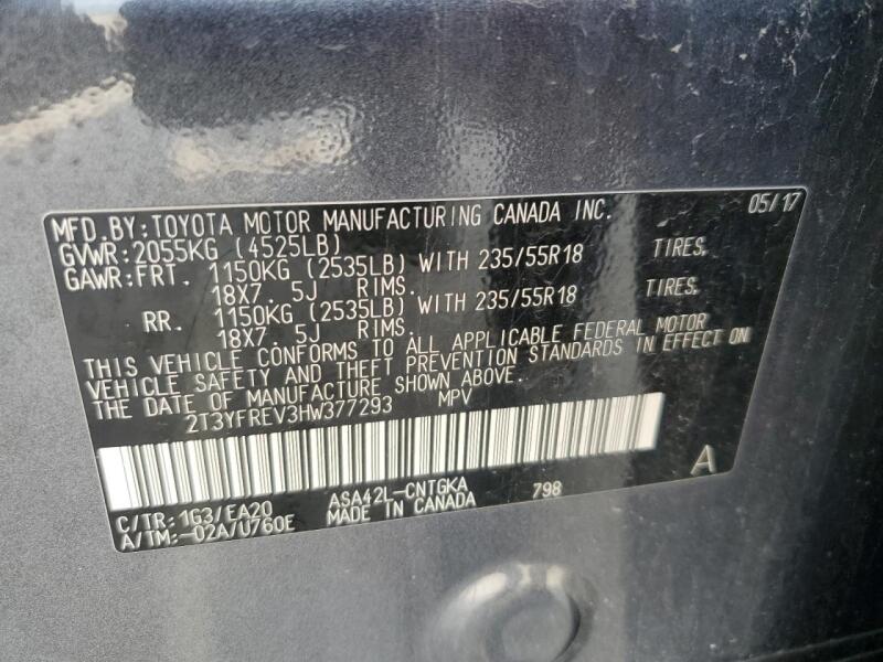 2017 TOYOTA RAV4 LIMITED - 2T3YFREV3HW377293 | SeoVin.biz