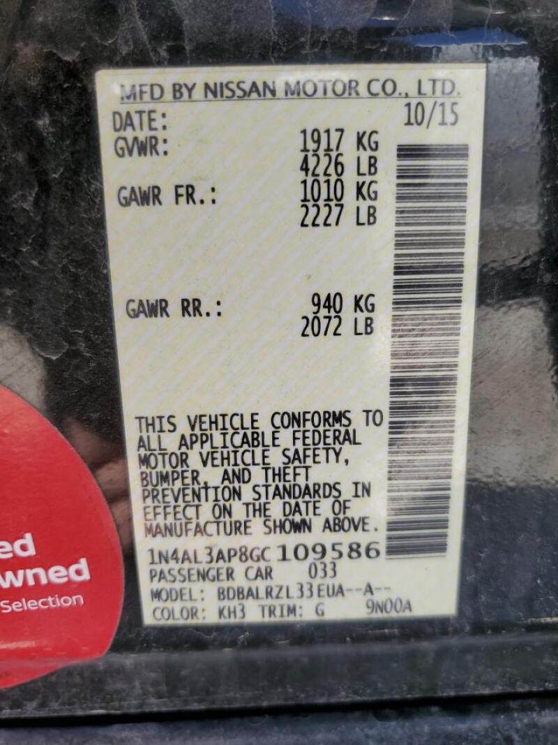 2016 NISSAN ALTIMA 2.5 - 1N4AL3AP8GC109586 | SeoVin.biz