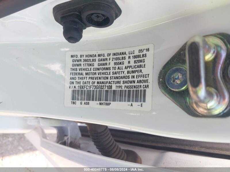 2016 HONDA CIVIC EX-L - 19XFC1F73GE027108 | SeoVin.biz