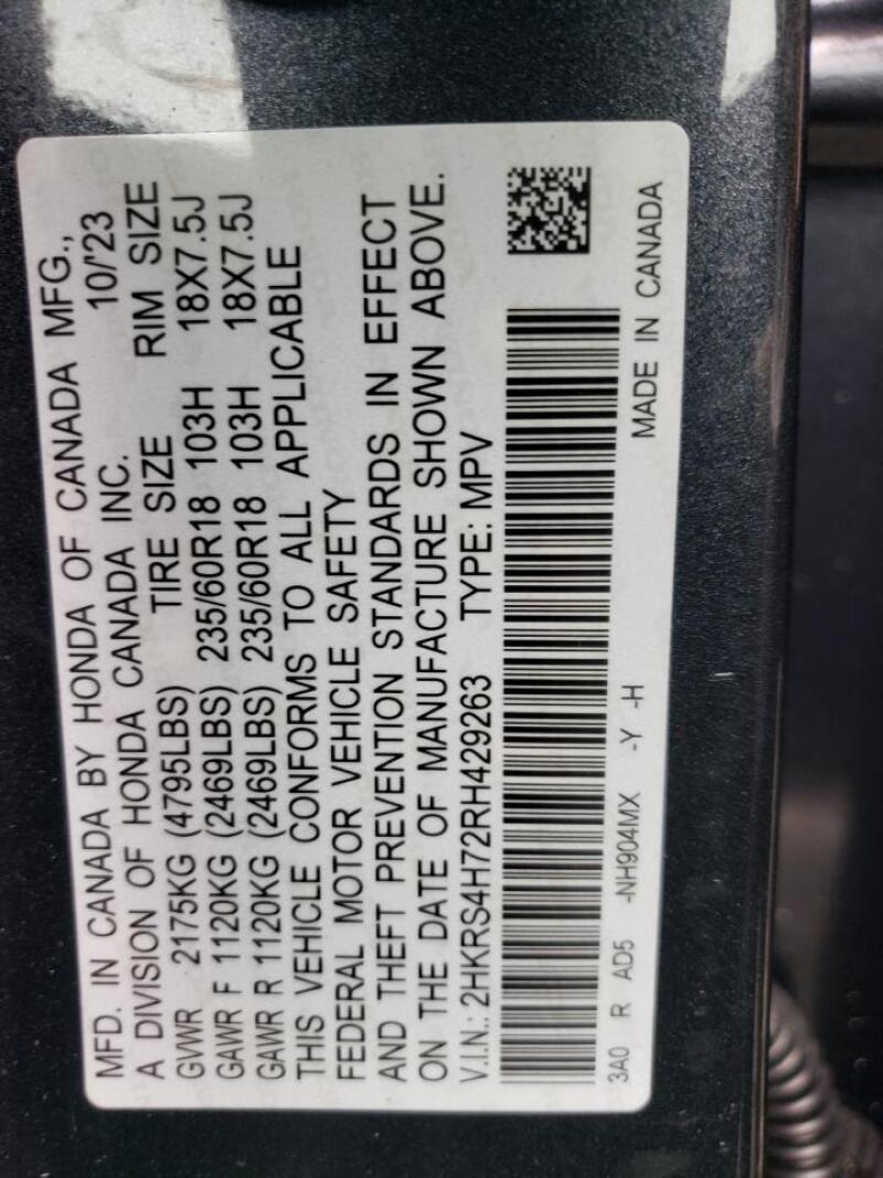 2024 HONDA CR-V EXL - 2HKRS4H72RH429263 | SeoVin.biz