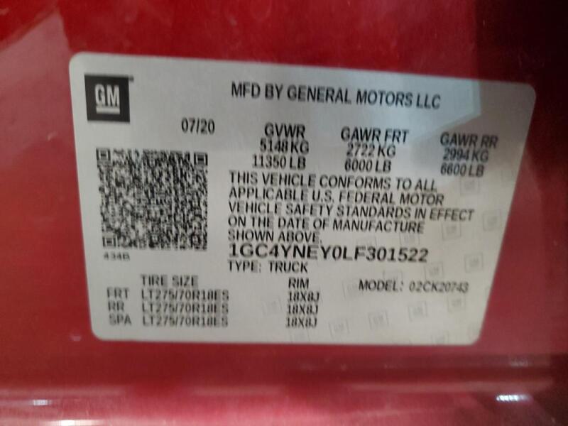 2020 CHEVROLET SILVERADO K2500 HEAVY DUTY LT - 1GC4YNEY0LF301522 | SeoVin.biz