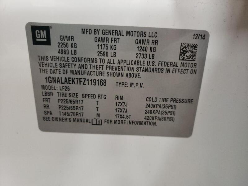 2015 CHEVROLET EQUINOX LS - 1GNALAEK7FZ119168 | SeoVin.biz