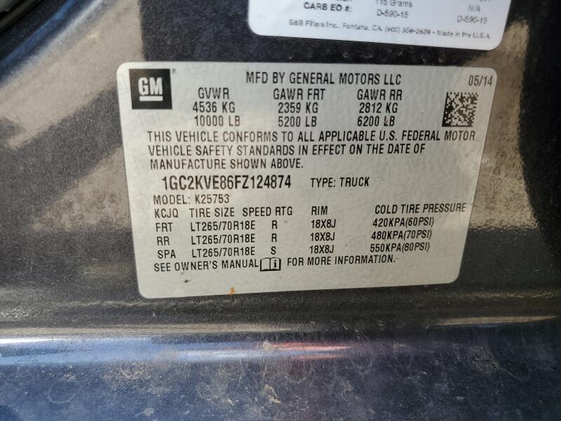 2015 CHEVROLET SILVERADO K2500 HEAVY DUTY LT - 1GC2KVE86FZ124874 | SeoVin.biz