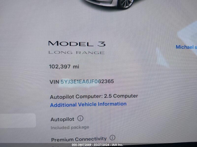 2018 TESLA MODEL 3 LONG RANGE/MID RANGE - 5YJ3E1EA6JF062365 | SeoVin.biz