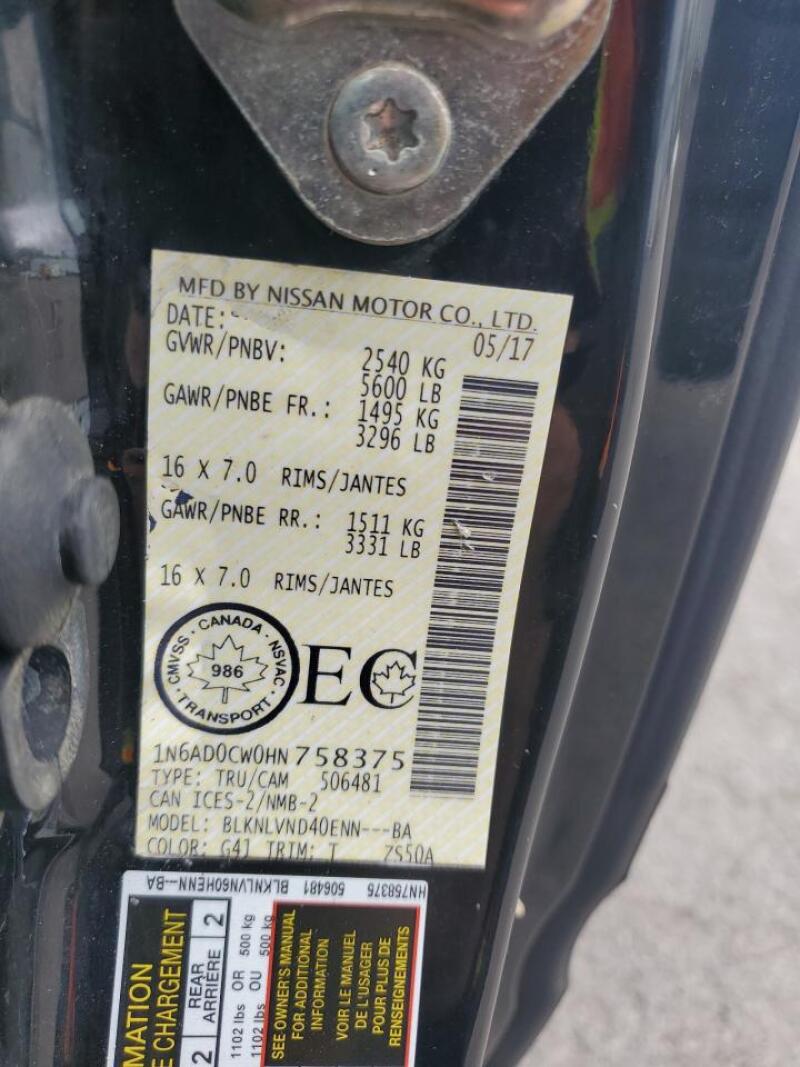 2017 NISSAN FRONTIER SV - 1N6AD0CW0HN758375 | SeoVin.biz