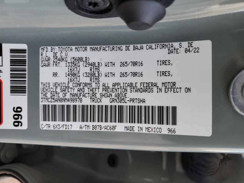 2022 TOYOTA TACOMA DOUBLE CAB - 3TMCZ5AN8NM498978 | SeoVin.biz