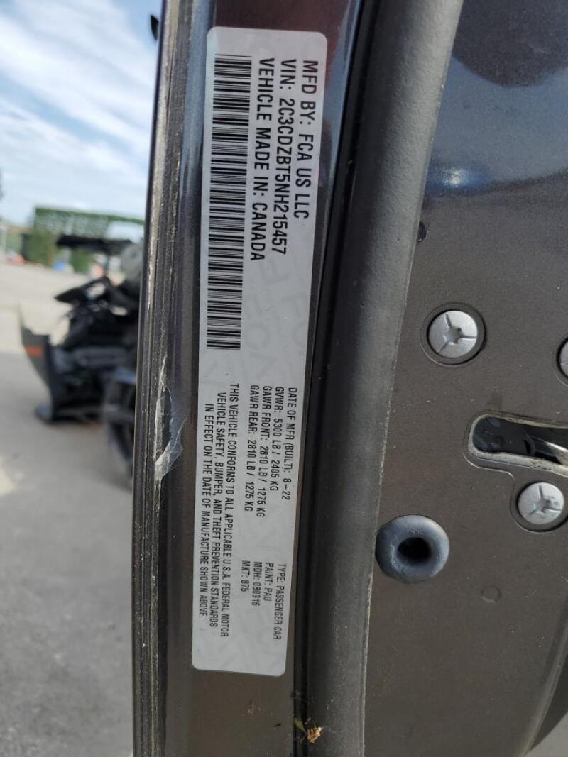 2022 DODGE CHALLENGER R/T - 2C3CDZBT5NH215457 | SeoVin.biz