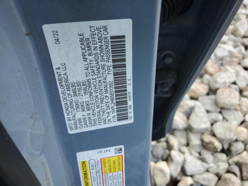 2022 HONDA CIVIC SPORT - 19XFL2H86NE013552 | SeoVin.biz