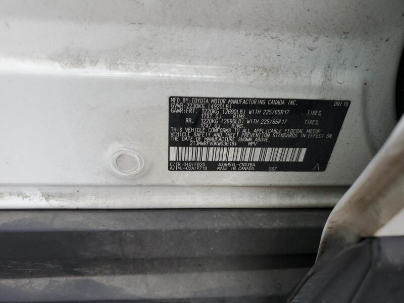 2019 TOYOTA RAV4 LE - 2T3MWRFV0KW036194 | SeoVin.biz