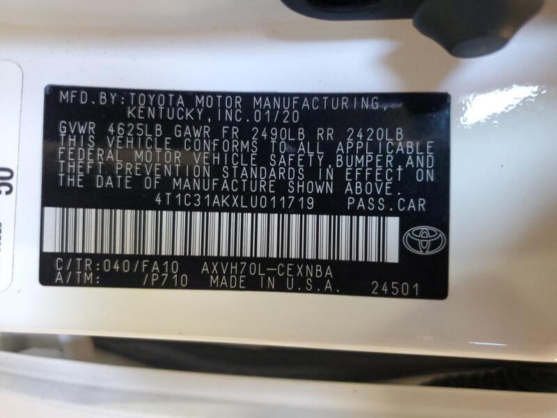 2020 TOYOTA CAMRY LE - 4T1C31AKXLU011719 | SeoVin.biz