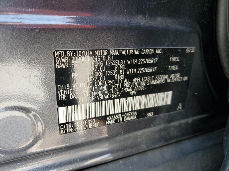 2020 TOYOTA RAV4 LE - 2T3H1RFV9LW076467 | SeoVin.biz