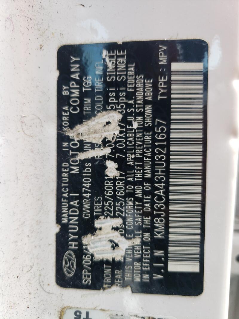 2017 HYUNDAI TUCSON LIMITED - KM8J3CA43HU321657 | SeoVin.biz