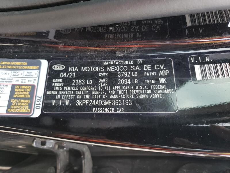 2021 KIA FORTE FE - 3KPF24AD5ME363193 | SeoVin.biz