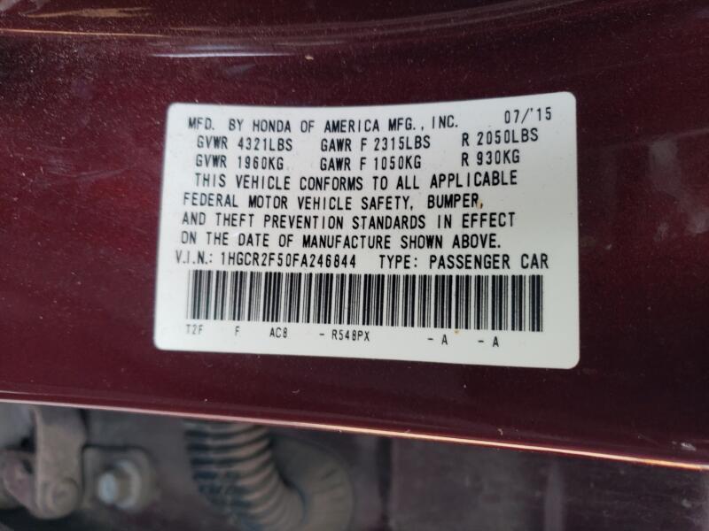 2015 HONDA ACCORD SPORT - 1HGCR2F50FA246844 | SeoVin.biz