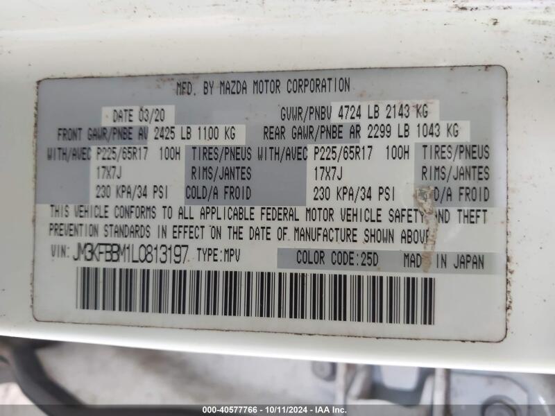 2020 MAZDA CX-5 SPORT - JM3KFBBM1L0813197 | SeoVin.biz