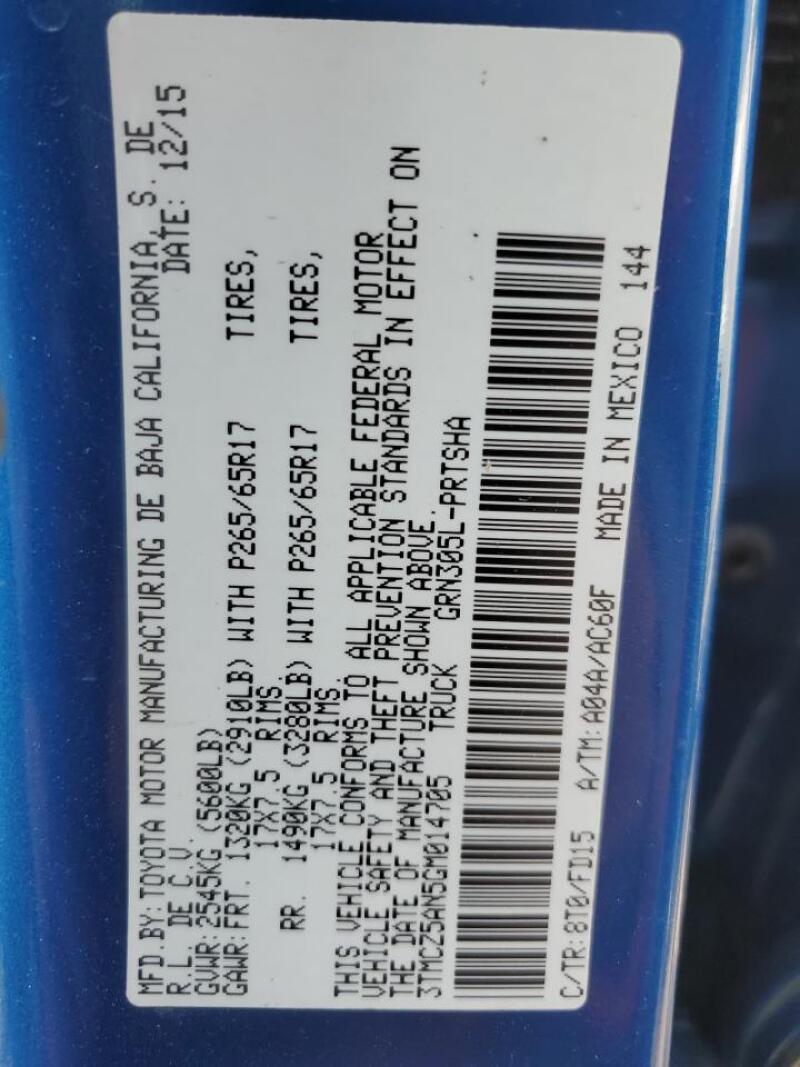 2016 TOYOTA TACOMA DOUBLE CAB - 3TMCZ5AN5GM014705 | SeoVin.biz