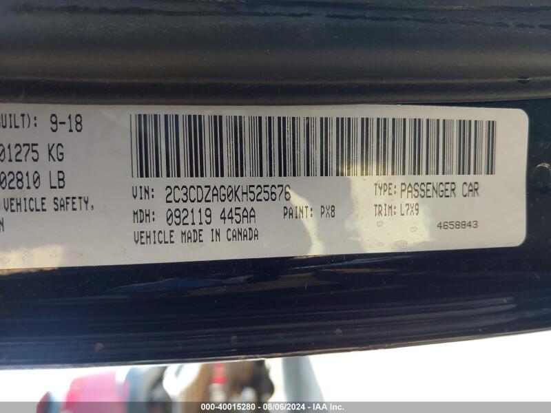 2019 DODGE CHALLENGER SXT - 2C3CDZAG0KH525676 | SeoVin.biz