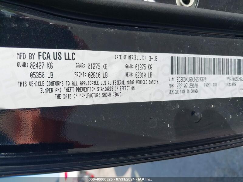 2018 DODGE CHARGER GT AWD - 2C3CDXJG9JH274370 | SeoVin.biz