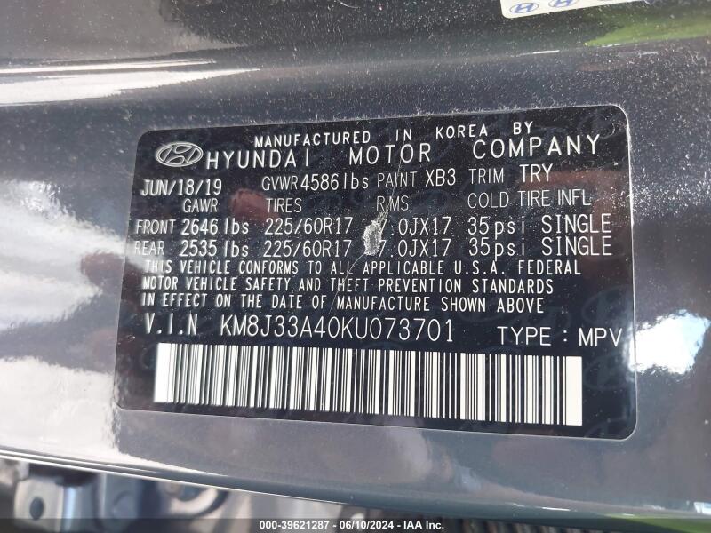 2019 HYUNDAI TUCSON VALUE - KM8J33A40KU073701 | SeoVin.biz