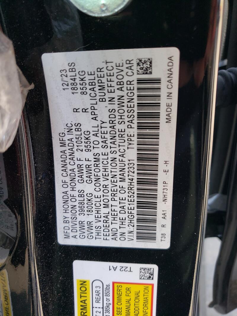 2024 HONDA CIVIC SI - 2HGFE1E52RH472331 | SeoVin.biz