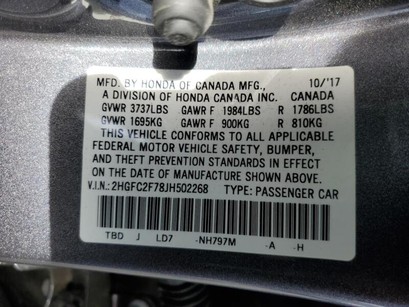 2018 HONDA CIVIC EX - 2HGFC2F78JH502268 | SeoVin.biz