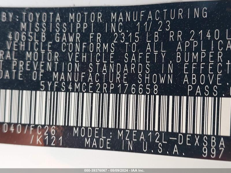 2024 TOYOTA COROLLA SE - 5YFS4MCE2RP176658 | SeoVin.biz