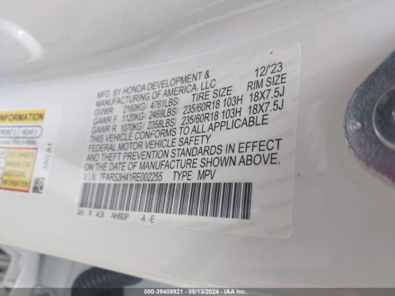 2024 HONDA CR-V EX 2WD - 7FARS3H41RE002255 | SeoVin.biz