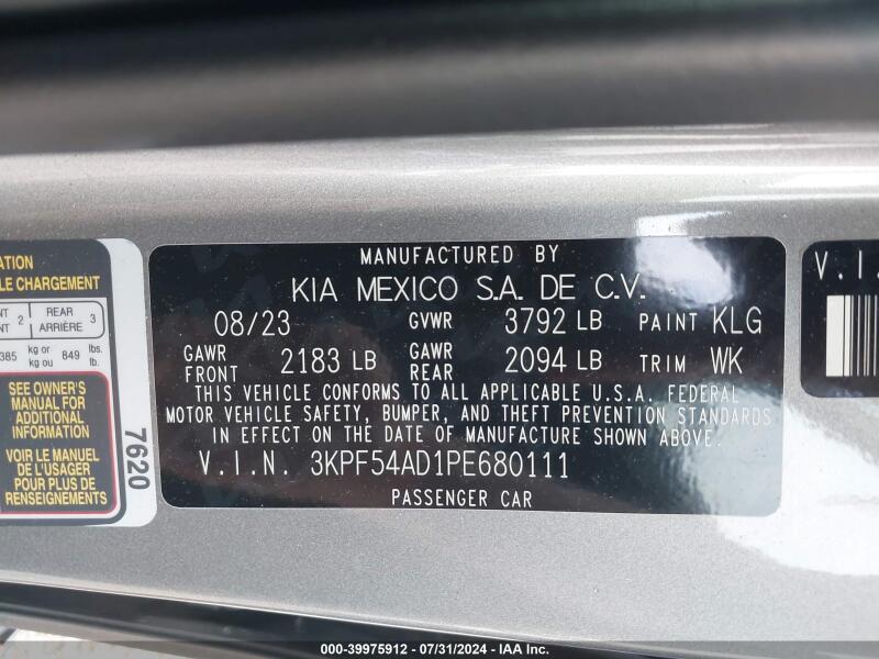 2023 KIA FORTE GT-LINE - 3KPF54AD1PE680111 | SeoVin.biz