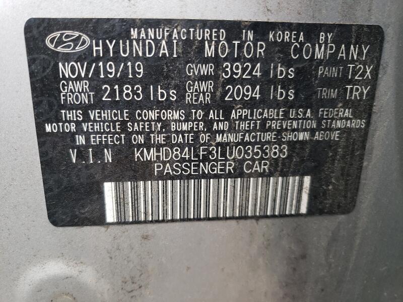 2020 HYUNDAI ELANTRA SEL - KMHD84LF3LU035383 | SeoVin.biz