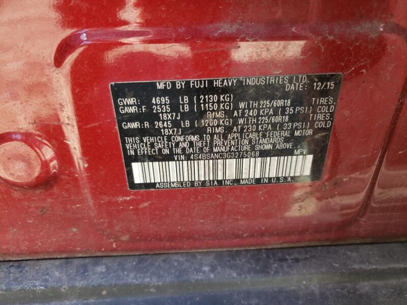 2016 SUBARU OUTBACK 2.5I LIMITED - 4S4BSANC3G3275068 | SeoVin.biz