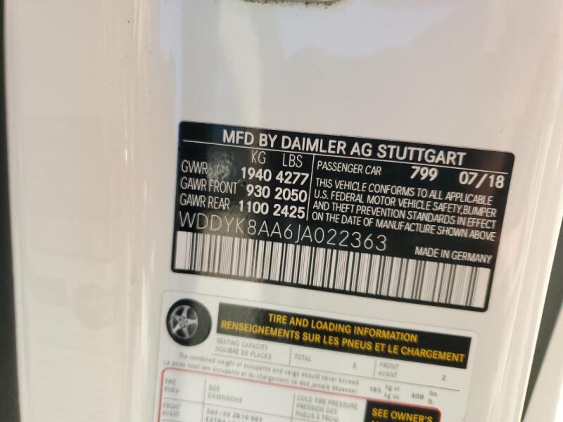 2018 MERCEDES-BENZ AMG GT C - WDDYK8AA6JA022363 | SeoVin.biz