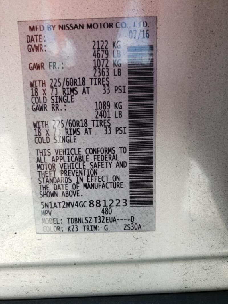 2016 NISSAN ROGUE S - 5N1AT2MV4GC881223 | SeoVin.biz