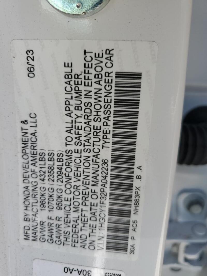 2023 HONDA ACCORD EX - 1HGCY1F32PA042236 | SeoVin.biz