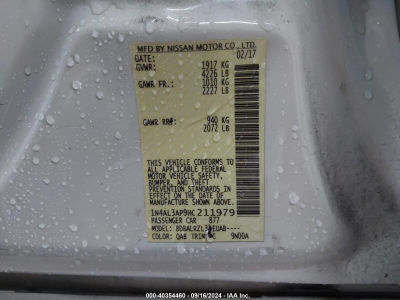 2017 NISSAN ALTIMA 2.5 SL - 1N4AL3AP9HC211979 | SeoVin.biz