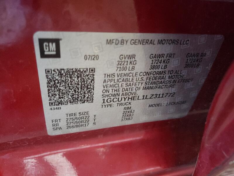 2020 CHEVROLET SILVERADO K1500 HIGH COUNTRY - 1GCUYHEL1LZ311772 | SeoVin.biz